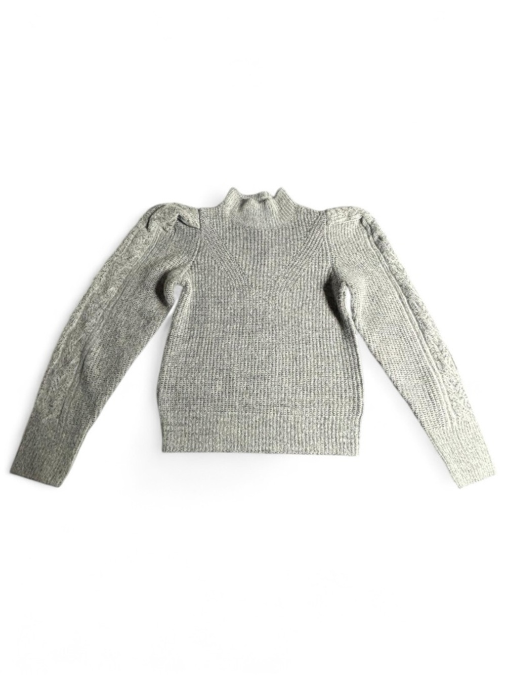 Industry Republic Gray Knit Sweater Women M Mock Neck Puff Sleeve NWT